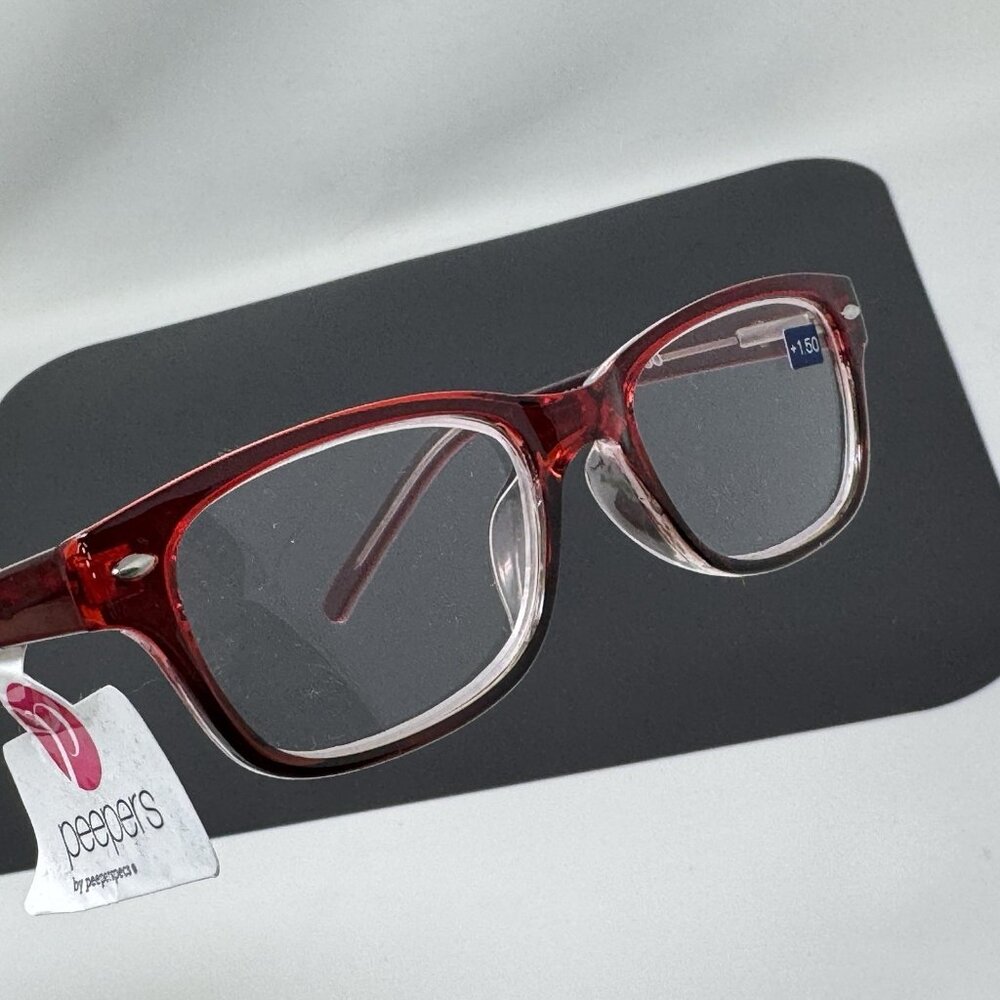 Peepers Artisan Red Rectangular Reading Glasses +… - image 5